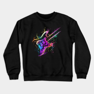 Colorful Musician Bass Electric Guitar Crewneck Sweatshirt